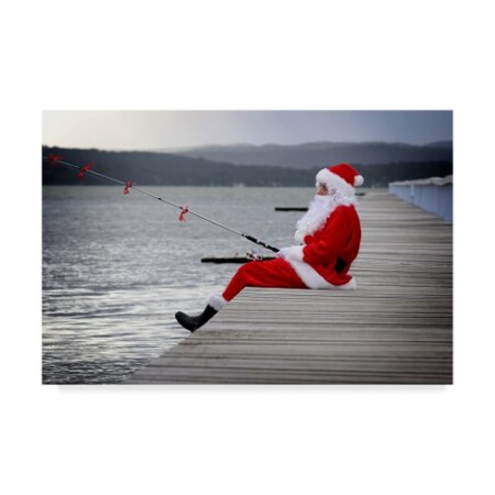 Trademark Fine Art Beata Czyzowska Young 'Merry Christmas From The Jetty' Canvas Art, 22x32 BC00422-C2232GG